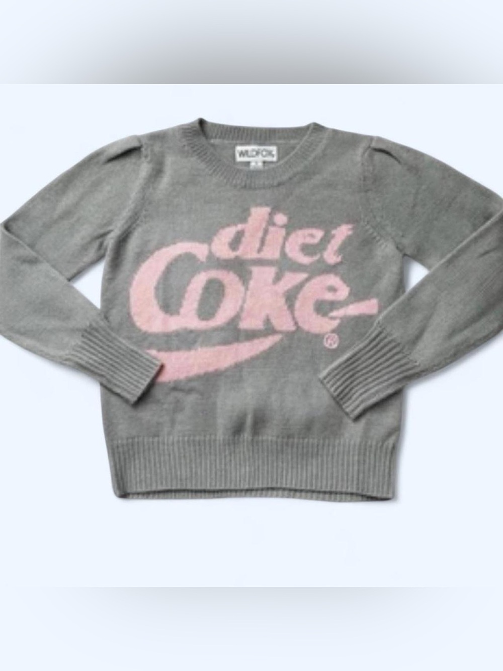 Wild fox grey Diet Coke sweater size small